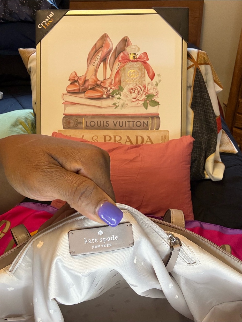 kate spade Pale Pink Leather Tote with Bow Charm Accent - Picture 16 of 16